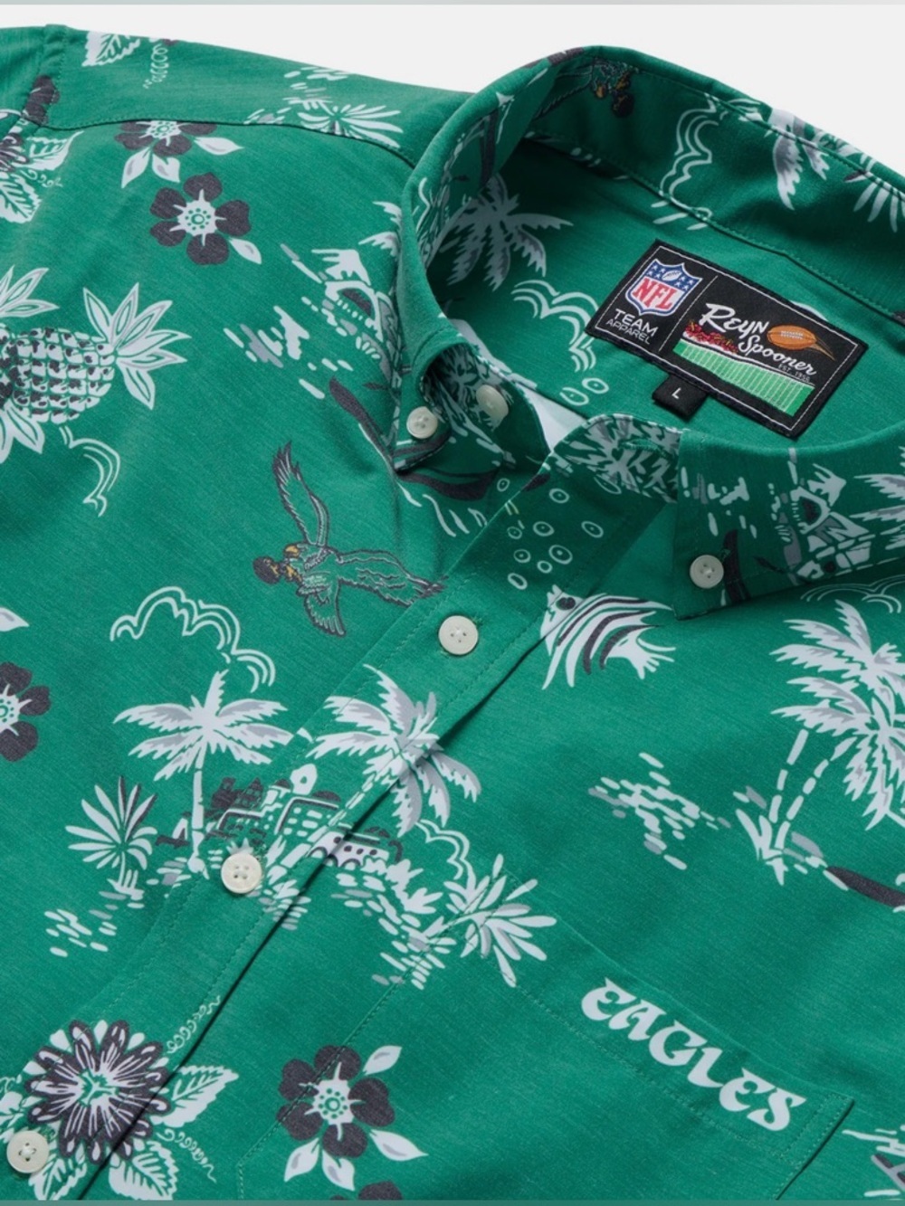 PHILADELPHIA EAGLES Throwback Performance Button Front Shirt Size 3XL NFL - Picture 2 of 12